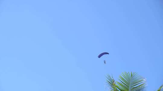 4k博鳌 跳伞运动人员降落 旅游项目
