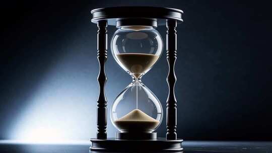 时间流逝沙漏特写，情绪氛围感