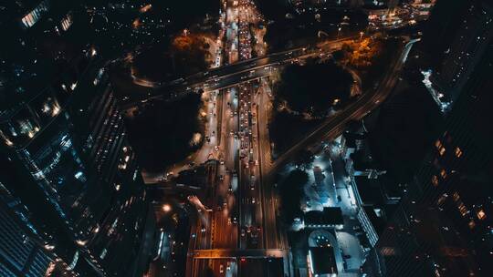 航拍深圳水贝夜景高楼