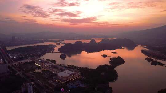 肇庆 七星岩 鼎湖山 日落 晚霞 夕阳 日出