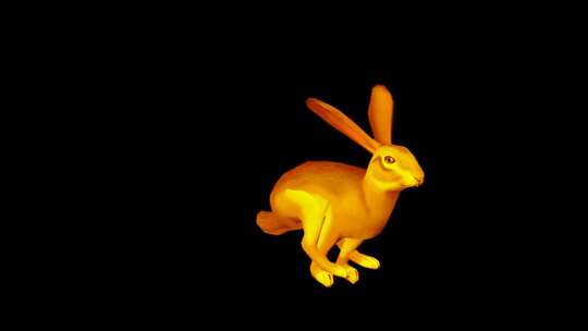 玉兔奔跑路径动画，alpha通道素材