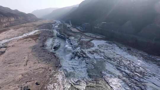 黄河壶口瀑布冬季黄河水冰挂