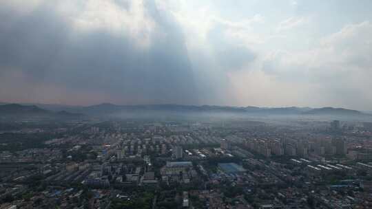 山东青州城市风光青州古城航拍