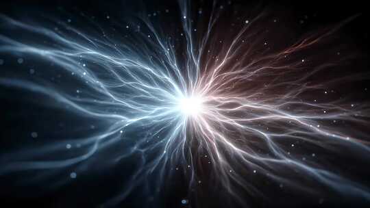 能量爆发光芒四射粒子流动