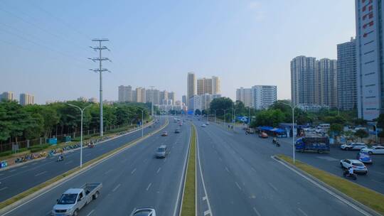 广西南宁邕武路车流道路街道街景