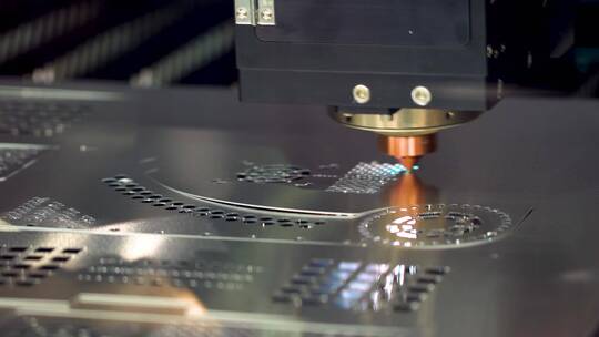 金属数控激光切割现代工业技术视频素材模板下载