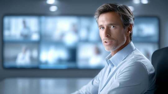 商务人士视频会议场景沟通交流