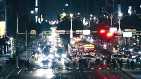 夜晚 道路 交通 车流视频素材模板下载