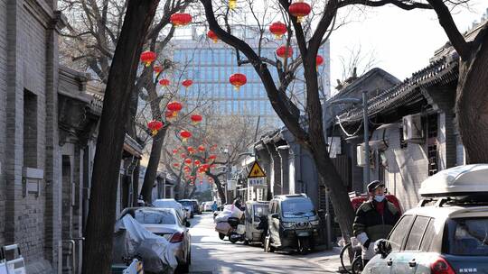 老北京胡同新年春节气氛