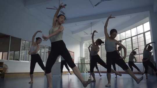 舞蹈室1 跳舞 现代舞 教学视频素材模板下载