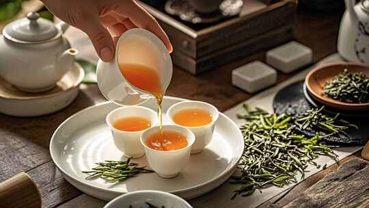 餐饮文化茶道倒茶品茶传统文化茶艺表演