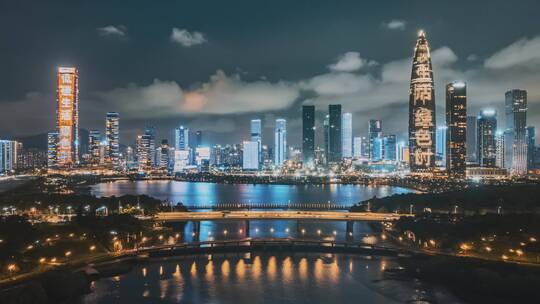 深圳南山后海春笋大厦夜景延时