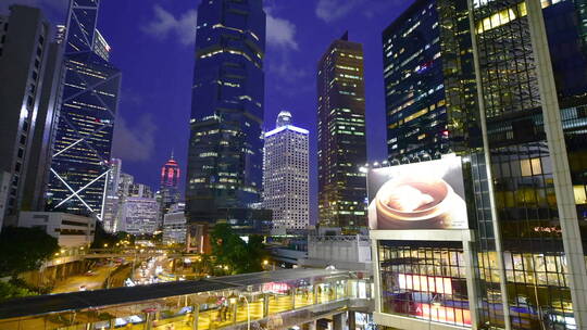 香港夜景交通延时视频素材模板下载
