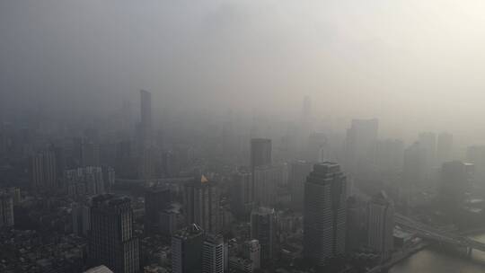 灰霾天气下的广州视频素材模板下载