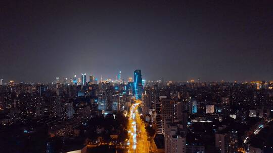 延安西路高架夜景下降镜头