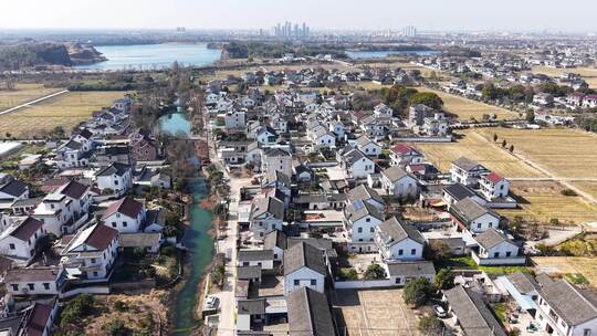 浙江江南美丽乡村新农村城市化房屋航拍