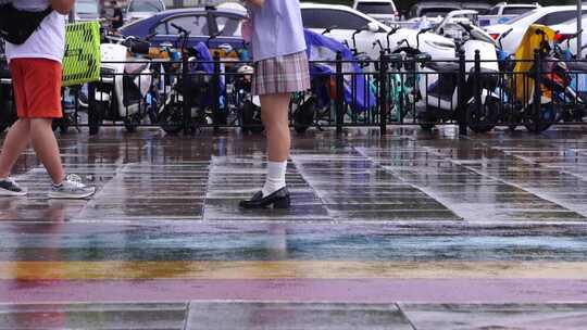 雨天 街景 雨滴 特写 城市风光