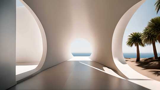 白色简约建筑空间