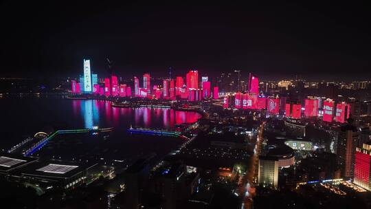 青岛灯光秀青岛夜景素材