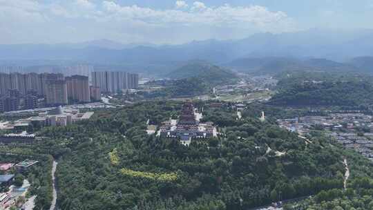 陕西宝鸡中华石鼓园旅游景区航拍