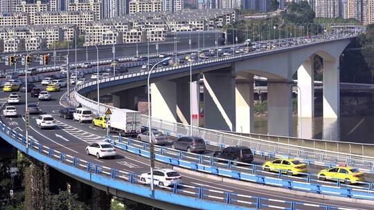 重庆立交桥交通状况实拍视频
