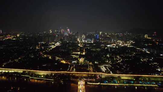 江苏南京城市夜景灯光中华门东秦淮河夜景