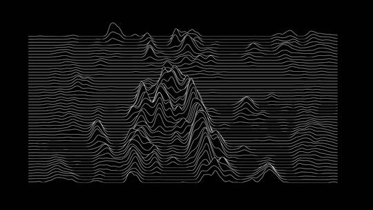 来自黑色背景线的音频波