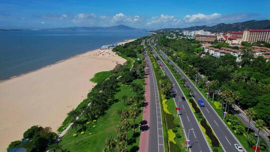 厦门航拍环岛路海边风景