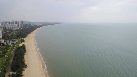 三亚 夏日海边沙滩海岛城市 航拍