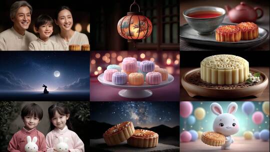 中秋佳节阖家欢聚月圆时高清在线视频素材下载