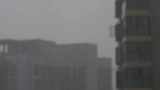 暴雨城市住宅大雨虚实景视频素材模板下载