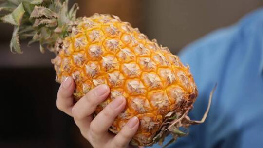 【镜头合集】手中拿起一个菠萝视频素材模板下载