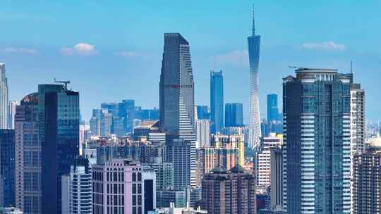 广州航拍越秀山电视塔中国一线城市延时剪影