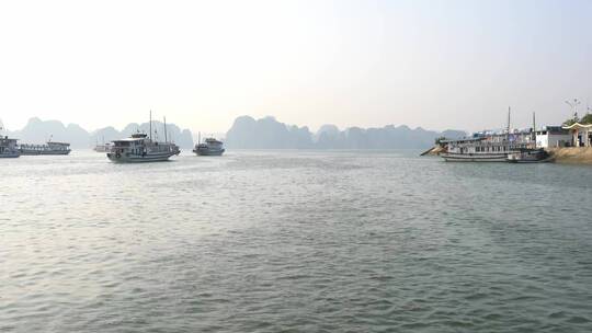 越南下龙湾的自然风光视频素材模板下载
