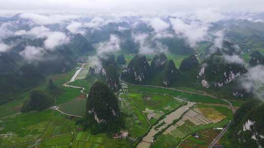 广西山水风光山川美景山谷壮美高空航拍