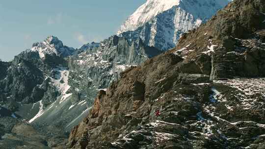 登山攀登实拍 徒步登山 雪山攀登实拍