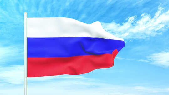 俄罗斯国旗空中飘扬