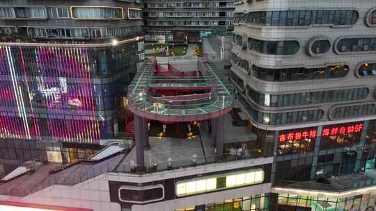 航拍广汉百伦百货广场城市商业中心视频素材模板下载