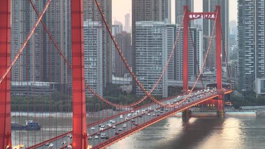 武汉鹦鹉洲长江大桥长焦环绕镜头，2022最新视频素材模板下载