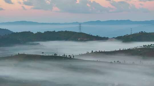 航拍茶山云海