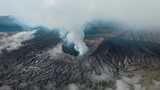 航拍活火山高清在线视频素材下载