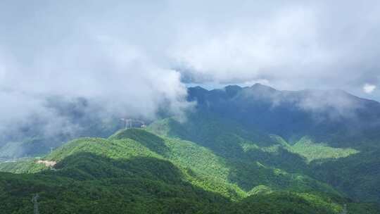 航拍高山风电 云海云雾