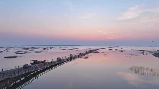 江西九江永修吴城最美水上公路航拍