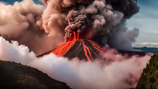 火山喷发壮丽景观