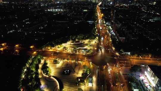 杭州下沙十字路口夜景