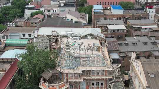 天津瓷房子地标网红建筑航拍