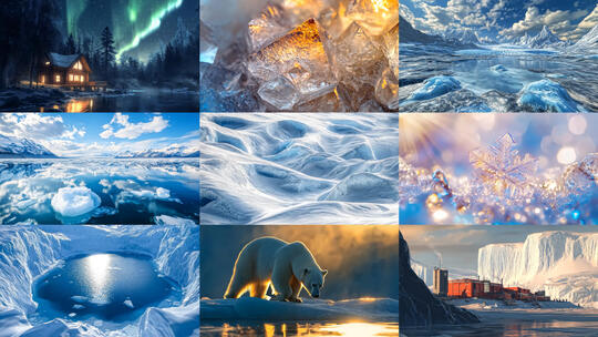 南极北极冰川融化美丽优美自然风光高清在线视频素材下载