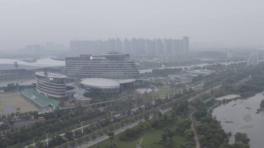 南京浦口科创广场航拍大楼风景