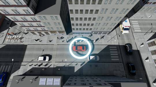 科技大城市航拍智能汽车无人自动驾驶技术视频素材模板下载
