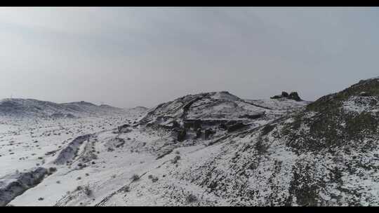 甘肃肃北雪地航拍空镜素材